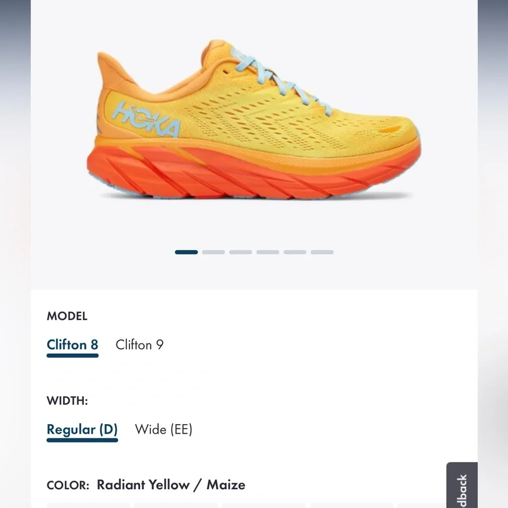 NWT Hoka Clifton 8 Yellow Hoka One One Men’s Running shoes — brand NEW - Picture 2 of 16